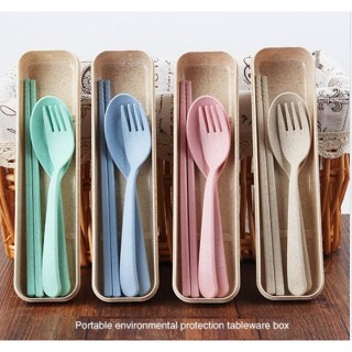 1 Set Alat Makan Plastik-Doff-Sendok Set Garpu Sumpit