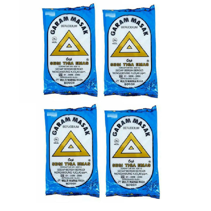 

Garam Masak/Garam Dapur/Garam Beryodium Segitiga Emas (4 pcs x 250 gr)