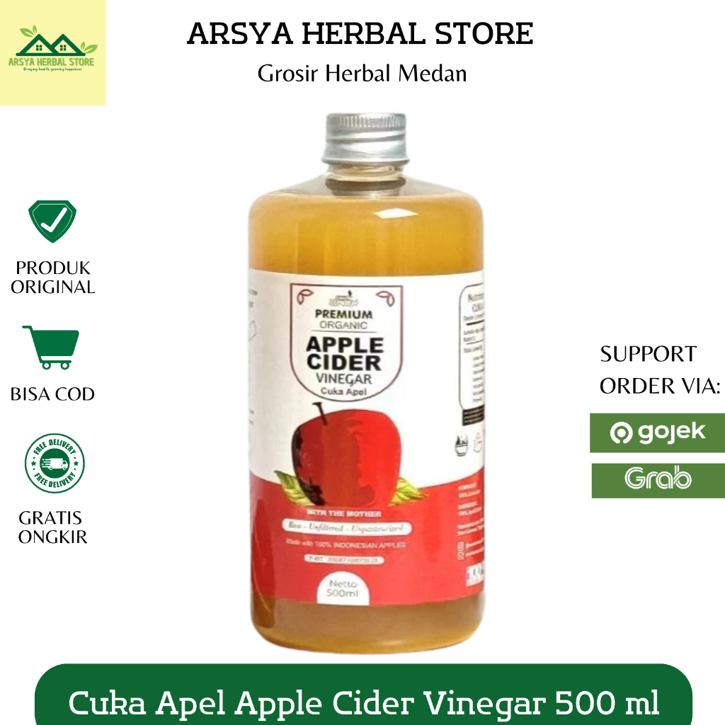 

CUKA APEL 500 ML PREMIUM ORGANIK APPLE CIDER VINEGAR 500 ML ORGANIC WITH THE MOTHER BY SUUR LEMOEN