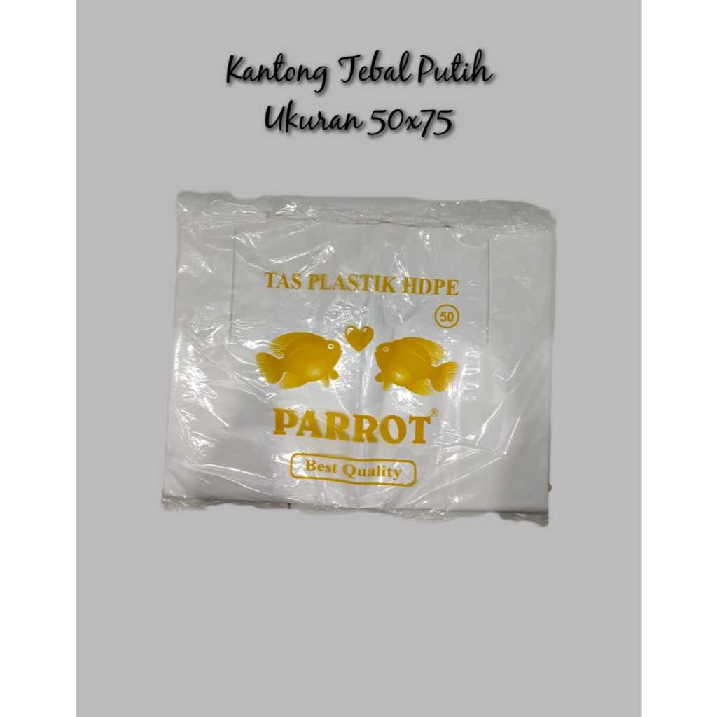 HD Kantong Plastik Putih Susu KRESEK Sayap Mas 50 Kuat Jumbo Besar 50x75