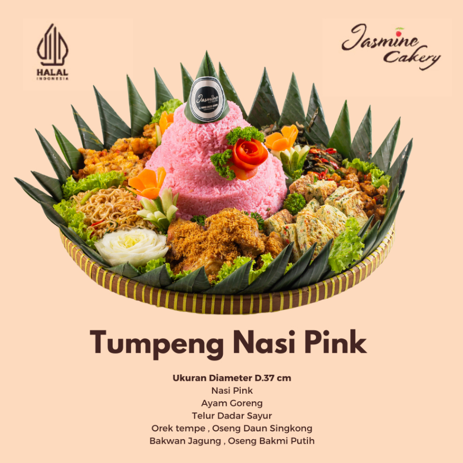 

Tumpeng Nasi Tumpeng Pink Diameter 37 cm Jasmine Cakery