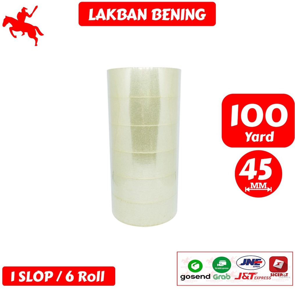 

KODE O76Y Lakban OPP Tape Lakban Bening KSATRIA Tape 1 Yard 1 Slop