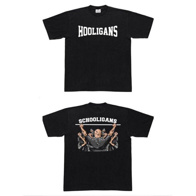 Schooligan Hooligans - Tshirt Black - Kaos Casual Hooligans