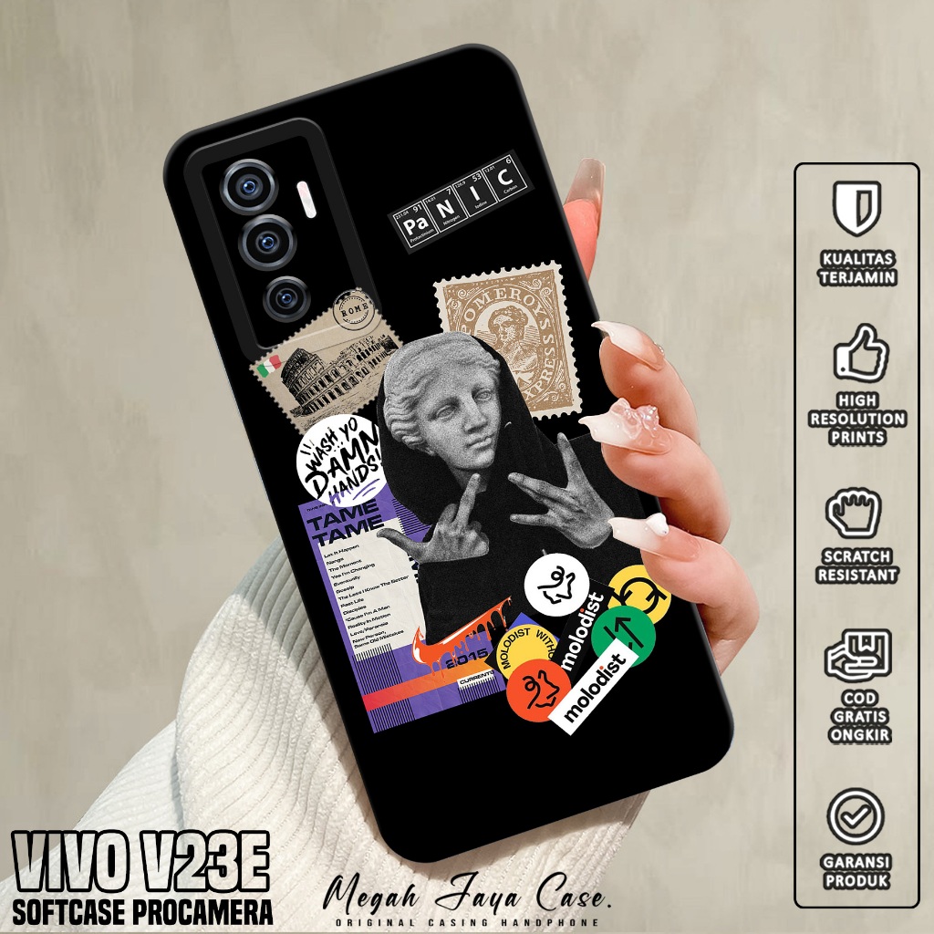 Softcase Hp VIVO V23E - Case Hp VIVO V23E Motif Estetik - Softcase Pro Camera - Silikon Hp VIVO V23E