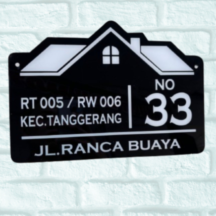 Nomor Rumah Aesthetic Akrilik Bebas Custom Tempel | Nomer Rumah Villa Kos Penginapan Hotel / PAPAN N