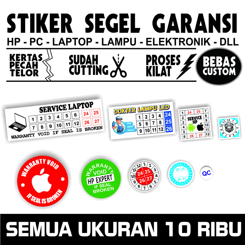 

INSTANT Stiker Segel Pecah Telor Custom