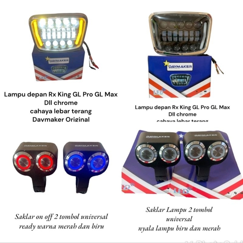 lampu daymaker rx king original krum + sakral on off lampu daymaker almunium / headlamp daymaker rx 
