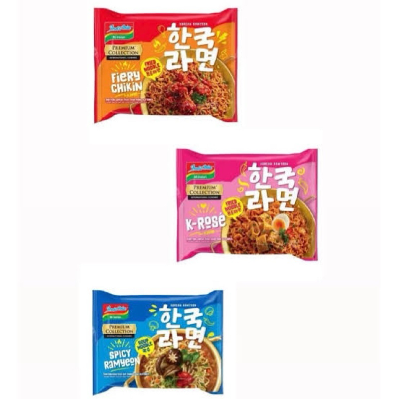 

INDOMIE PREMIUM COLLECTION KOREAN RAMYEON | SPICY RAMYEON | KOREAN ROSE K-ROSE | FIERY CHIKIN [1 BUNGKUS @94G ]