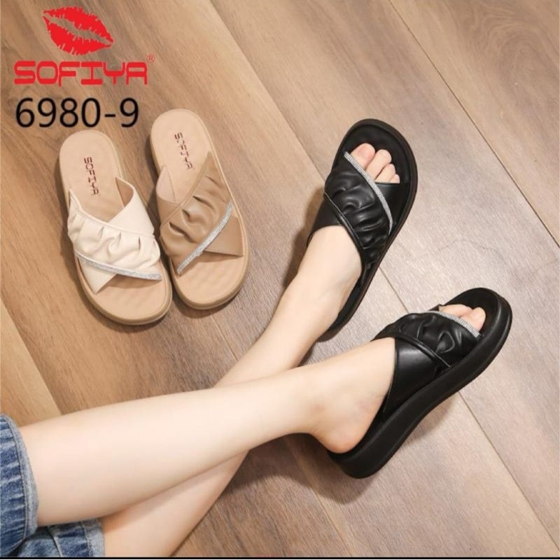 Sofiya Import Original 6980 9 Sendal Wedges Wanita