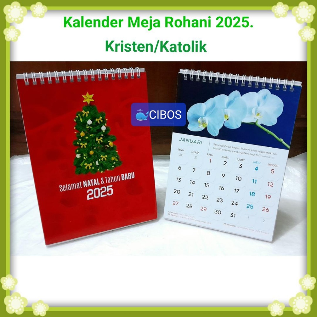

Kalender Meja Tahun 2025. Disertai Ayat Alkitab. Rohani. Kristen / Katolik