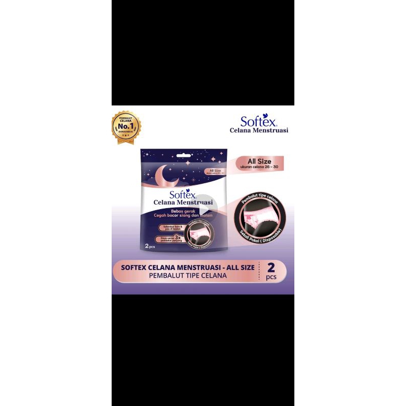 Softex celana isi 2 / softex menstruasi isi 2 / softex celana anti bocor