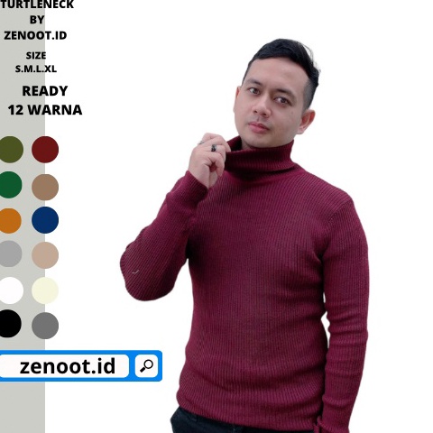 KODE U25Y Sweater Rajut Turtleneck Pria Inner Daleman Jas Blazer SlimFit Turtle Neck