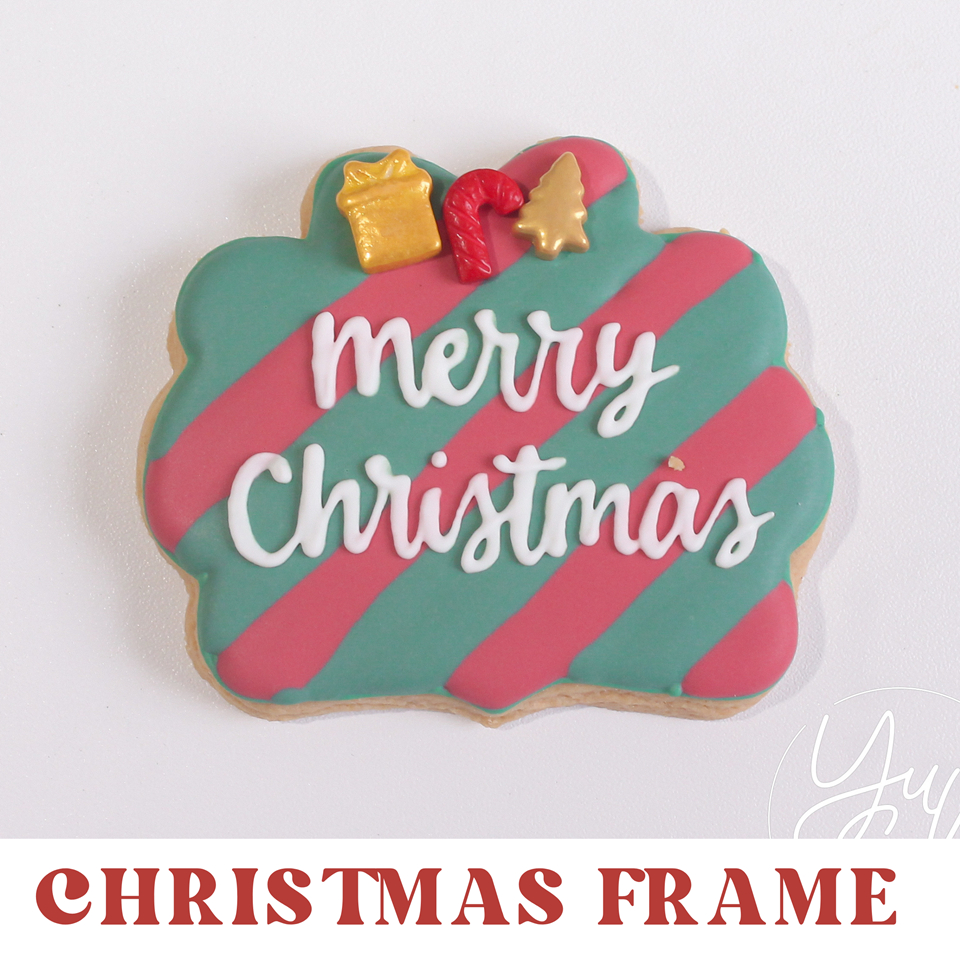 

Holiday Frame Xmas Christmas Natal / Plaque cookies —(Min 5pcs) Sugar Cookies / Decorated Cookies / Kukis Hias