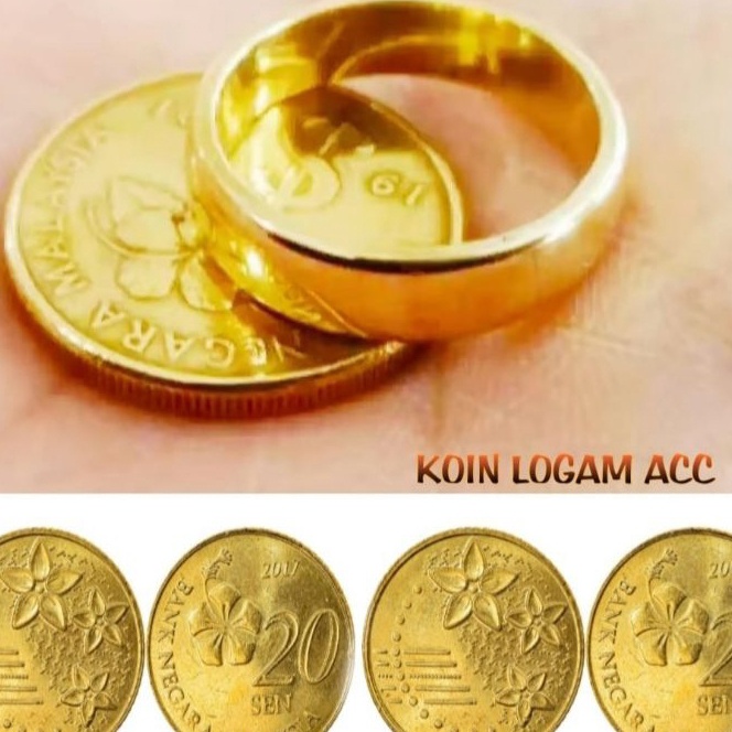 Pilihan Cincin Polos Terbuat dari bahan Koin Malaysia Berlapis Emas ANTI KARAT