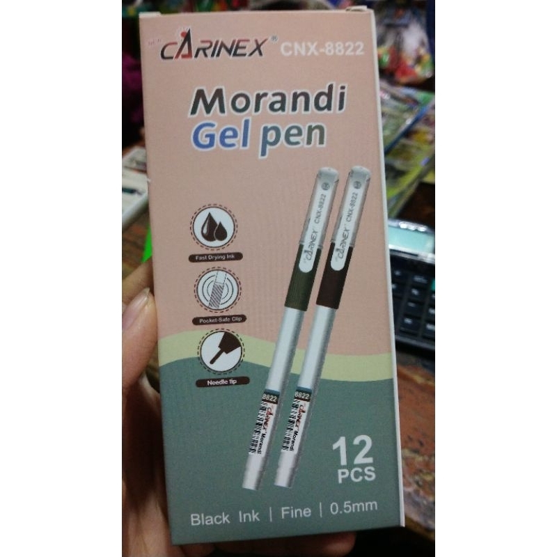 

12 pcs \ pulpen carinex \ morandi gel pen \ cnx-8822 \ hitam \ 0.5 mm \ body pulpen warna morandi