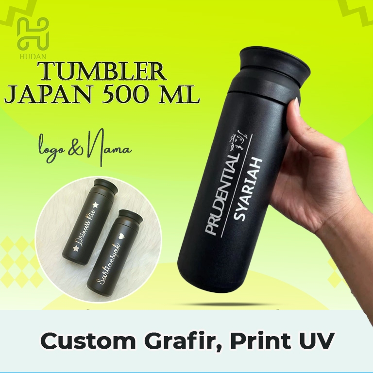 Termos Kopi Air Panas Tumbler Mini Travel Japan Stainless 500ml Custom Grafir Print UV