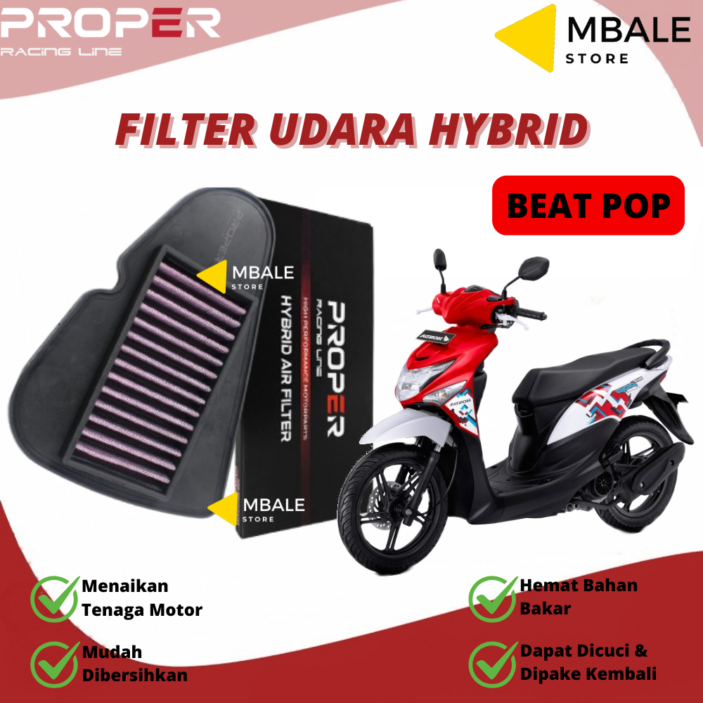 Filter Udara Proper Beat Pop Original Hybrid Air Filter Proper Racing Line