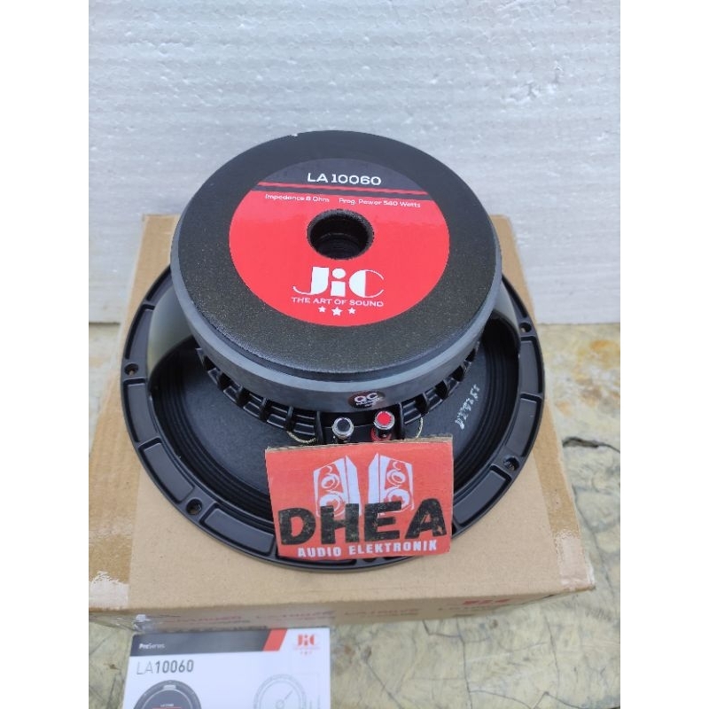 Speaker Komponen JIC LA10060 LA 10060 Original 10 inchi 540 Watt Mid Low VC 2.4in daun coating tahan