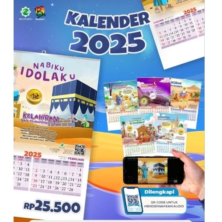 

Kalender edukasi anak tahun 2025 - tema Nabiku Idolaku - kalender dinding isi 6 lembar Zikrul bestari