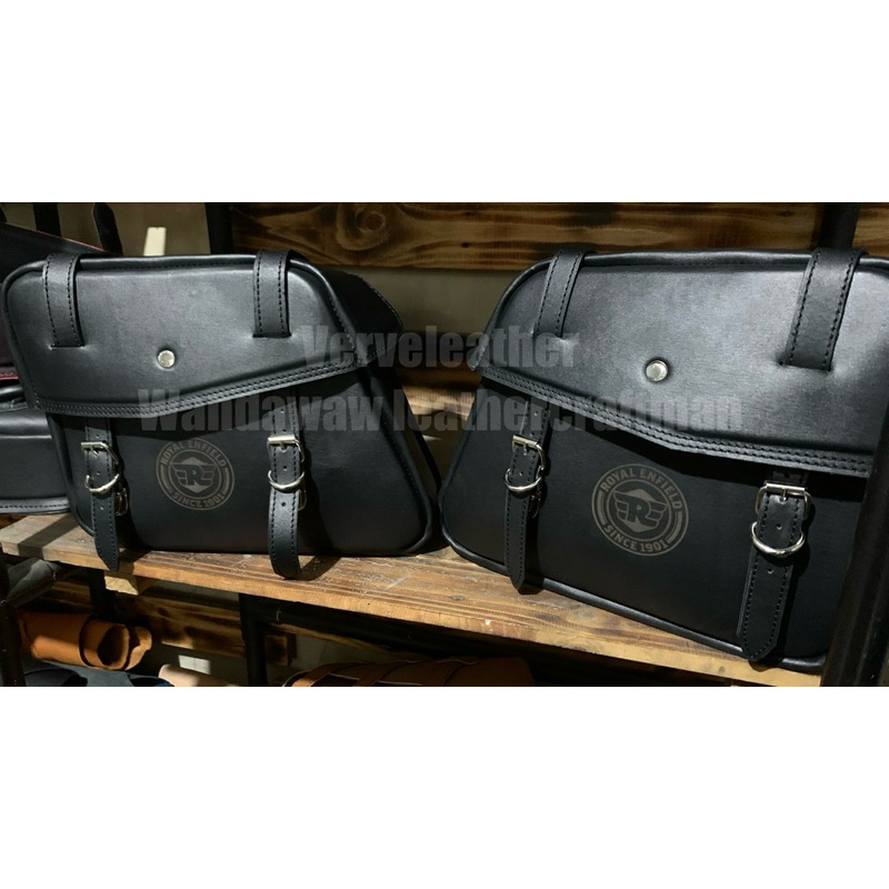 sidebag royal enfield super meteor 650, royal enfield classic 350 reborn , harley davidson