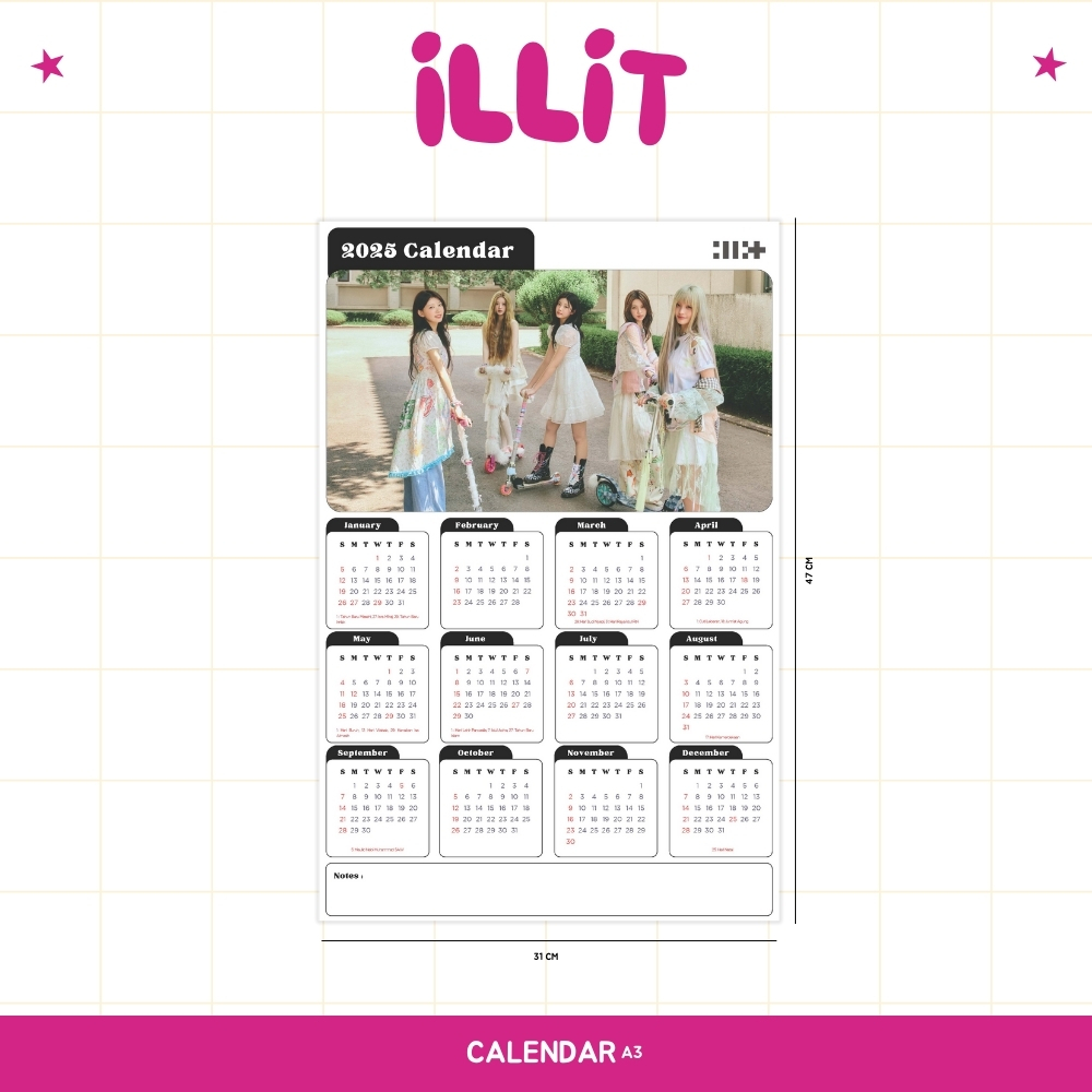 

2025 KALENDER ILLIT KPOP + LAMINASI 2SISI IDOL BIAS KOREA MURAH UNOFFICIAL GLLIT IROHA MINJU MOKA WONHEE YUNAH READY STOCK !