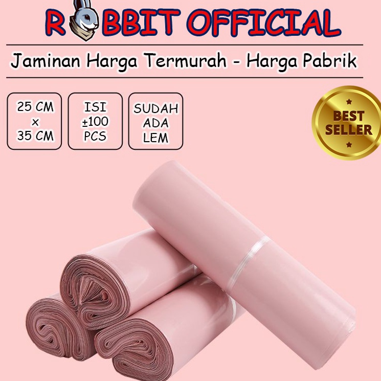 

peTerlaris PLASTIK POLYMAILER BABY PINK 25x35 1 PCS Polymailer Baby Pink Premium Glossy C61