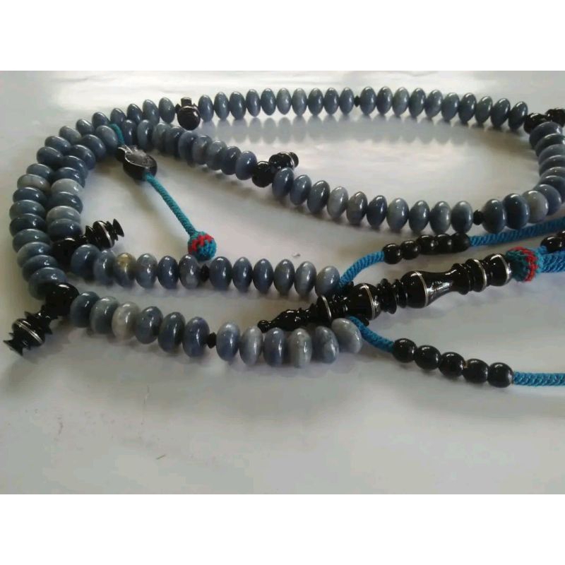tasbih tijani original blue marjan mix yusser size 12mm