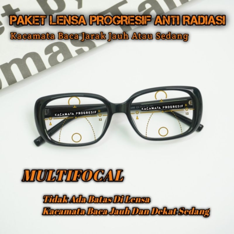 Kacamata Baca Progresif Antiradiasi Wanita | Kacamata Progresif Baca Dobel Dan Fokus | Kacamata Prog