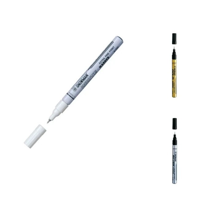 

spidol putih ujung runcing / spidol snowman efwp-12 original