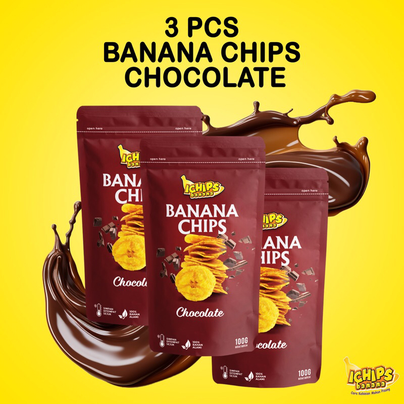 

(PAKET HEMAT 3 PCS ) ICHIPS BANANA CHOCOLATE KERIPIK PISANG