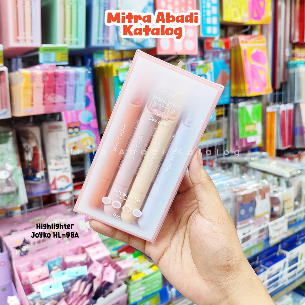 

(4 PCS) HIGHLIGHTER JOYKO HL-98 / SERI LAVENDER SUNSET FOREST HL-98A HL-98B HL-98C PENANDA WARNA STABILO DENGAN WADAH JOURNALING ALAT TULIS SEKOLAH KULIAH ATK KANTOR MURAH STATIONERY | MITRA ABADI KATALOG JOGJA