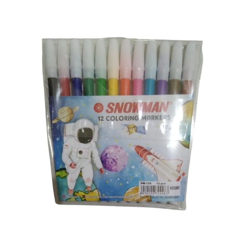

1set 12 warna sepidol pena 12 warna senowman - stationery