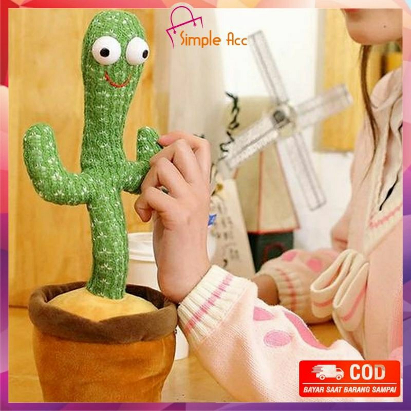 Mainan Kaktus Bergoyang Dancing Cactus Boneka Kaktus Goyang dan Bicara Kaktus Joget Ngomong