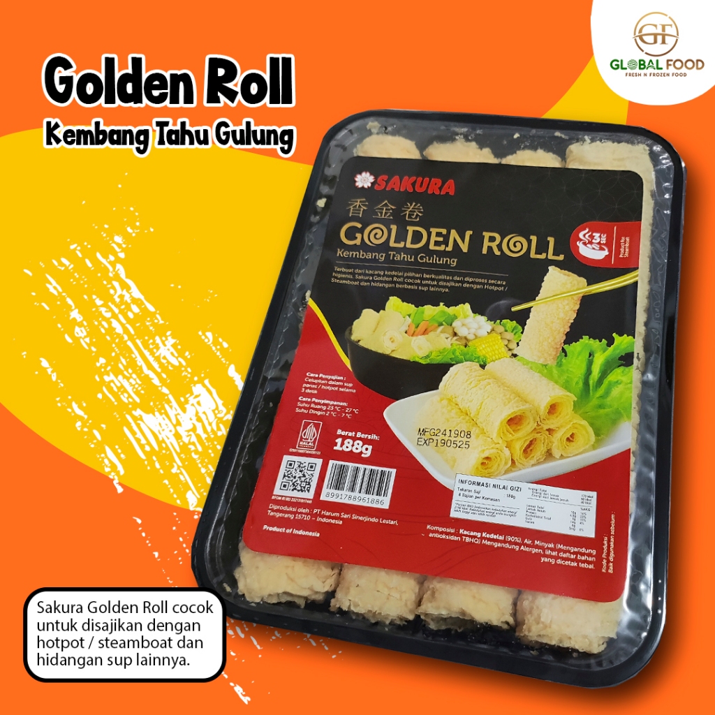 

Kembang Tahu Gulung Sakura Golden Roll 188 gram