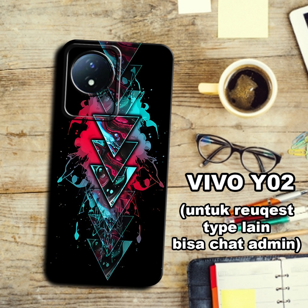 CC20/ Softcase karet lentur untuk vivo y02/Motif abstark/case vivo y02/kesing vivo y02/silicon vivo 