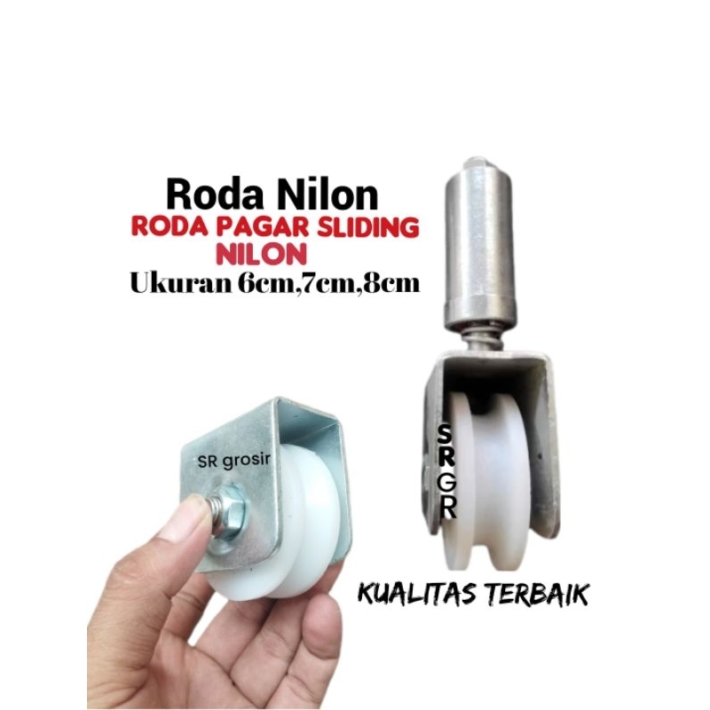 roda nilon roda pagar sliding nilon ukuran 6cm,7cm,8cm
