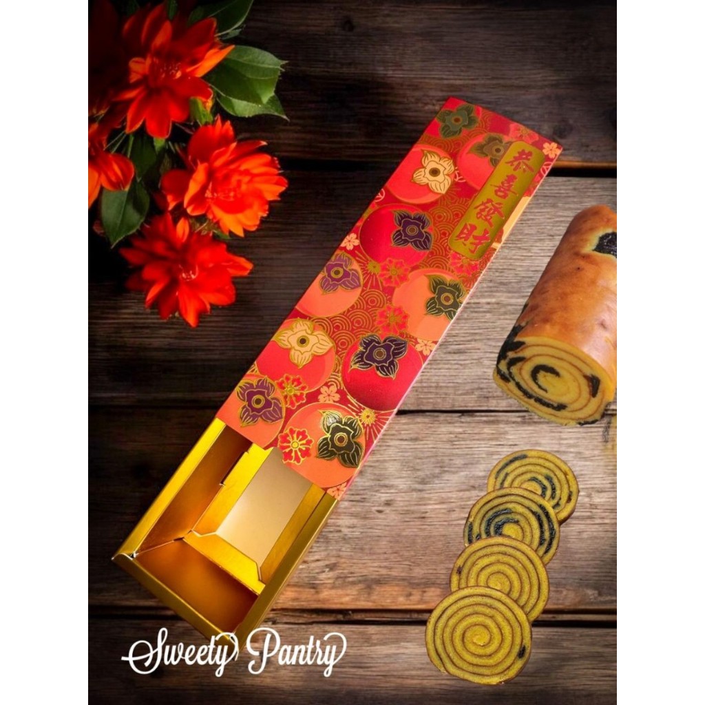 

PANDORA - Cake box Dus Sliding Imlek Kue Packaging Kue CNY Roll Cake