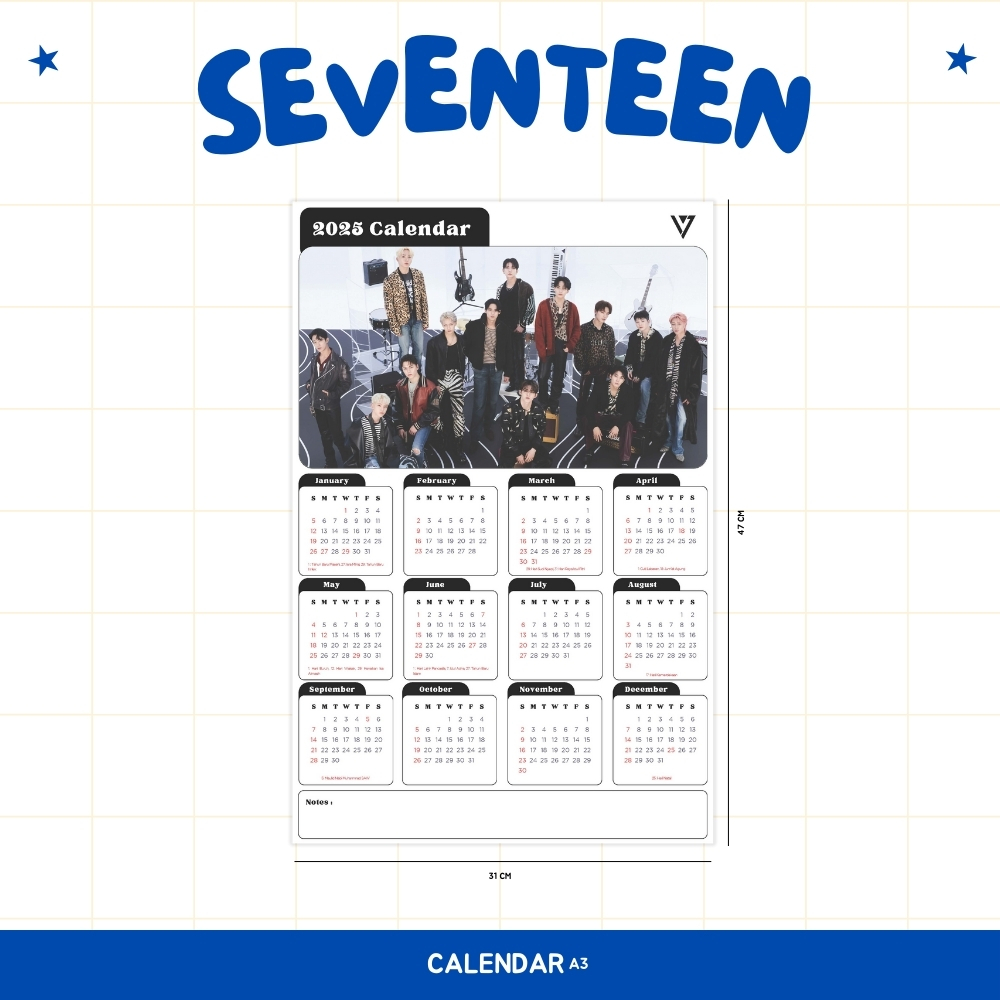 

2025 KALENDER SEVENTEEN KPOP + LAMINASI 2SISI IDOL KOREA BIAS MURAH UNOFFICIAL CARAT SCOUPS WONWOO MINGYU VERNON WOOZI JEONGHAN JOSHUA DK SEUNGKWAN HOSHI JUN THE8 DINO READY STOCK !