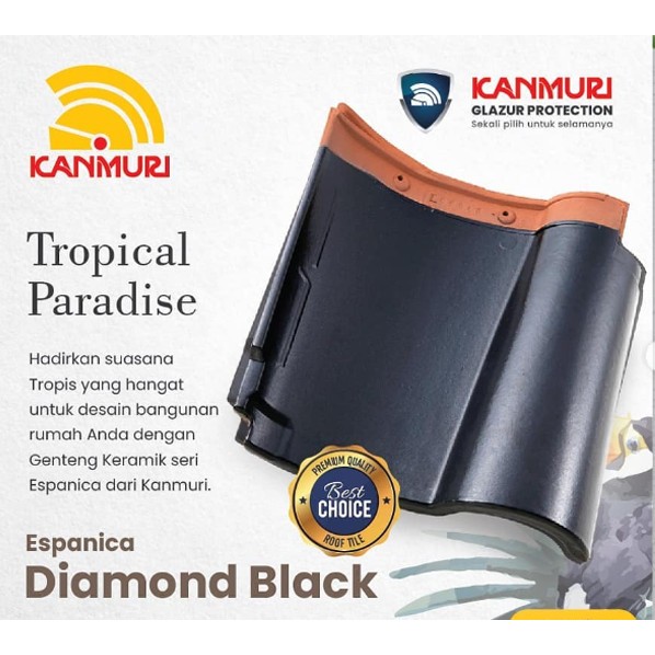 Kanmuri Espanica Diamond Black Genteng Keramik Original