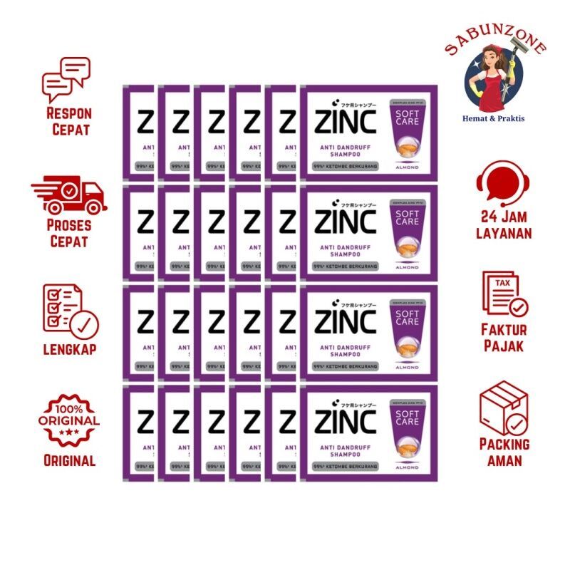 Paket Murah Shampo Zinc Soft Care Sachet Renceng 10 ml x24 Pcs