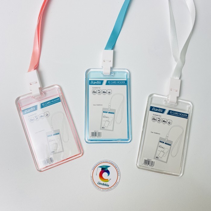 Name Tag ID Card Holder BANTEX Portrait Transparan - Biru Muda