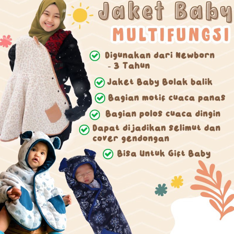 KODE W59C Cuddleme Babycape Jaket Bayi dan Anak Jaket Bayi Bolak Balik Jaket Multifungsi Jaket Bisa 