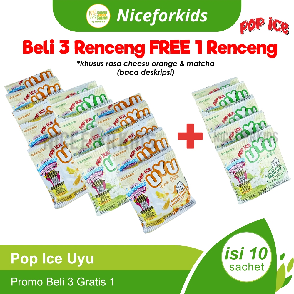 

PROMO!! BACA DESKRIPSI!! (BELI 3 FREE 1) Pop Ice Uyu Korean Milky Matcha isi 10sachet