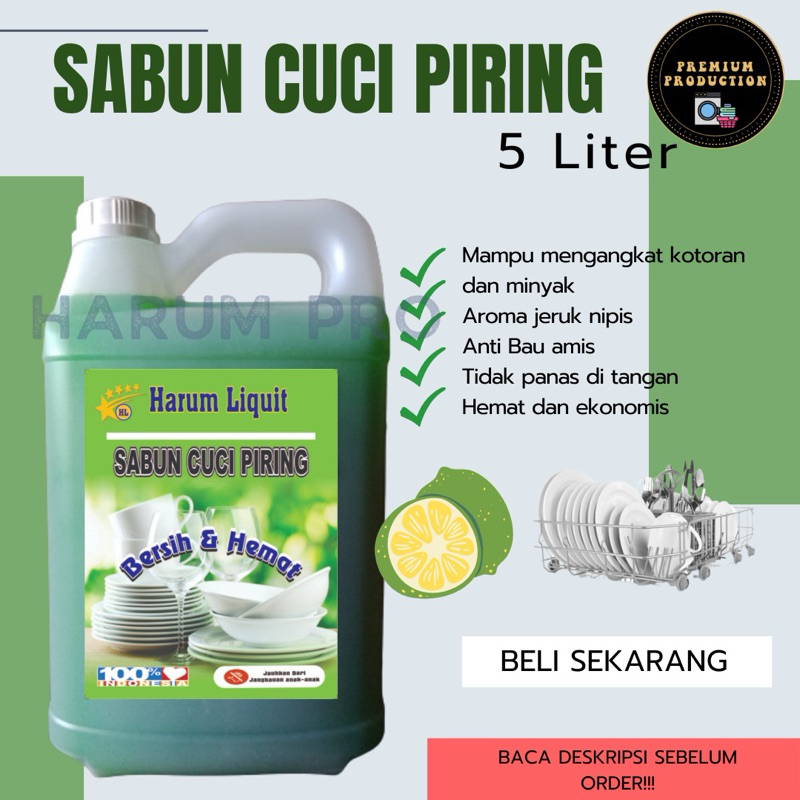 [KHUSUS JABODETABEK & JABAR] SABUN CUCI PIRING 5 Liter / Cairan Pencuci Piring 5 Liter