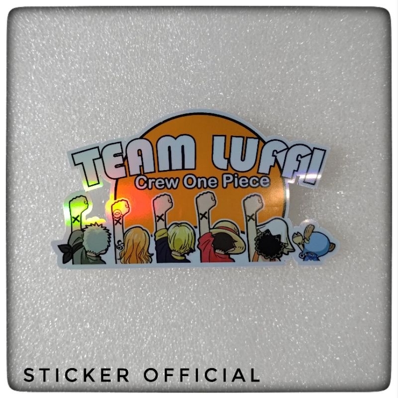 

stiker one piece team, crew one piece helogram