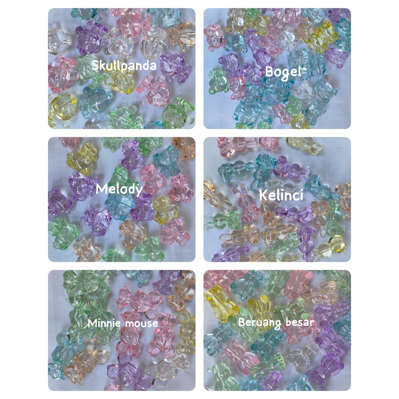 manik BENING KARAKTER skullpanda bogel kelinci beruang minnie mouse melody