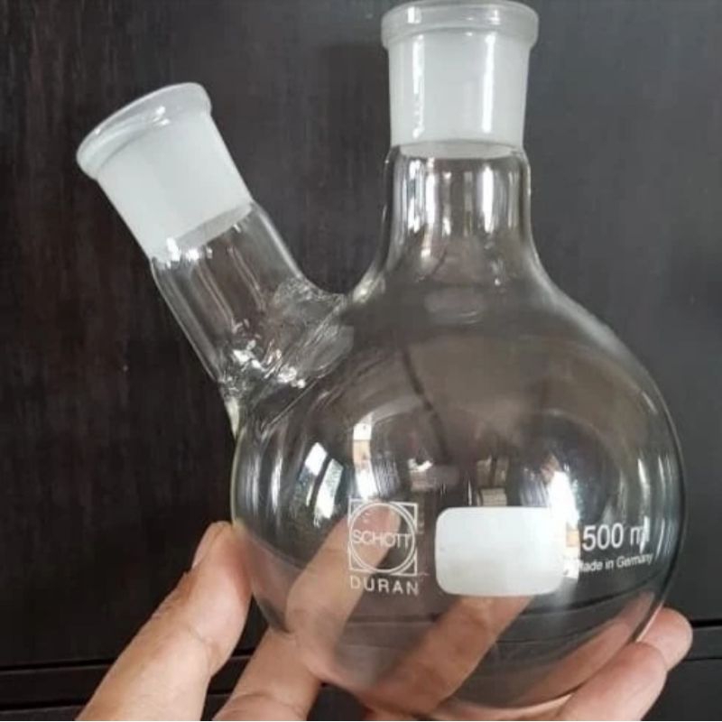Boiling flask 1000ml two neck, labu 2 leher Duran