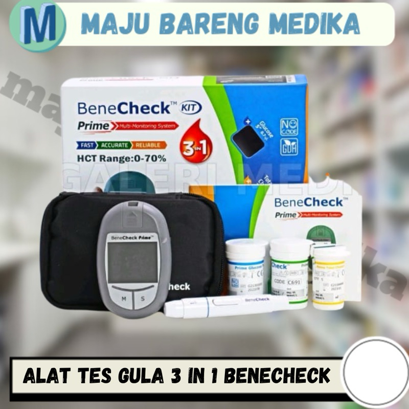 Alat GCU Benecheck Prime / Alat cek gula darah / cholesterol /asam urat / Benecheck Prime