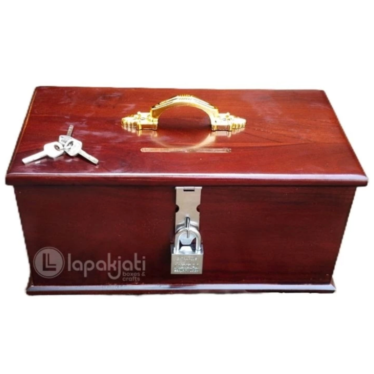 KOTAK AMAL BESAR KAYU JATI POLOS KOTAK INFAQ UANG MASJID