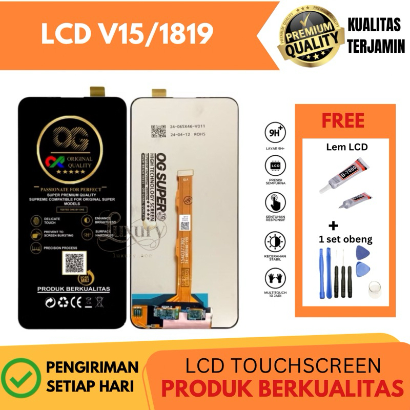 LCD Touchscreen VIVO V15/ 1819 Original FREE lem dan obeng FULL SET (OG SUPER)